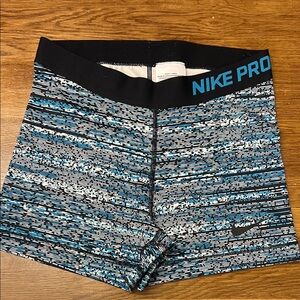 Nike Women's Black and Blue Athletic Shorts